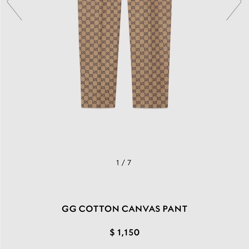 Gucci Men’s Gg Cotton Canvas Pant (Sz: 56 EU/ 42US)